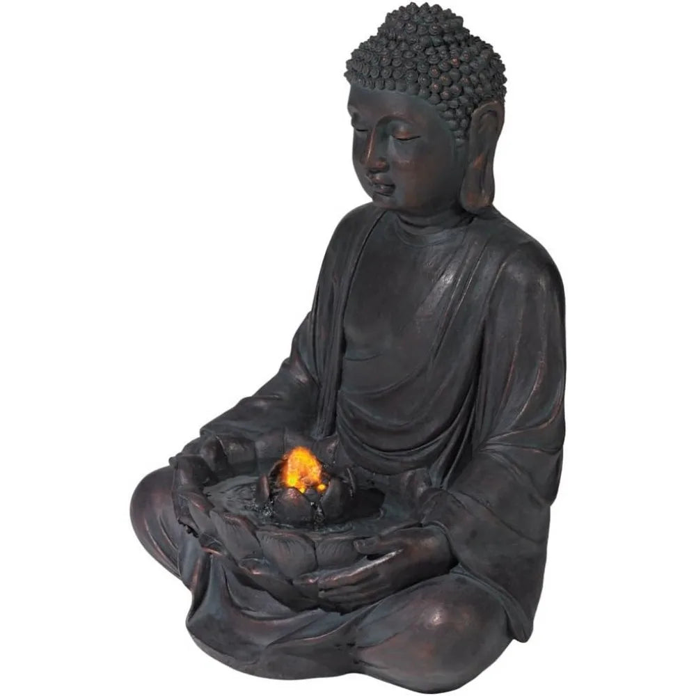 Meditating Buddha 24 Inch Zen Indoor Outdoor Fountain