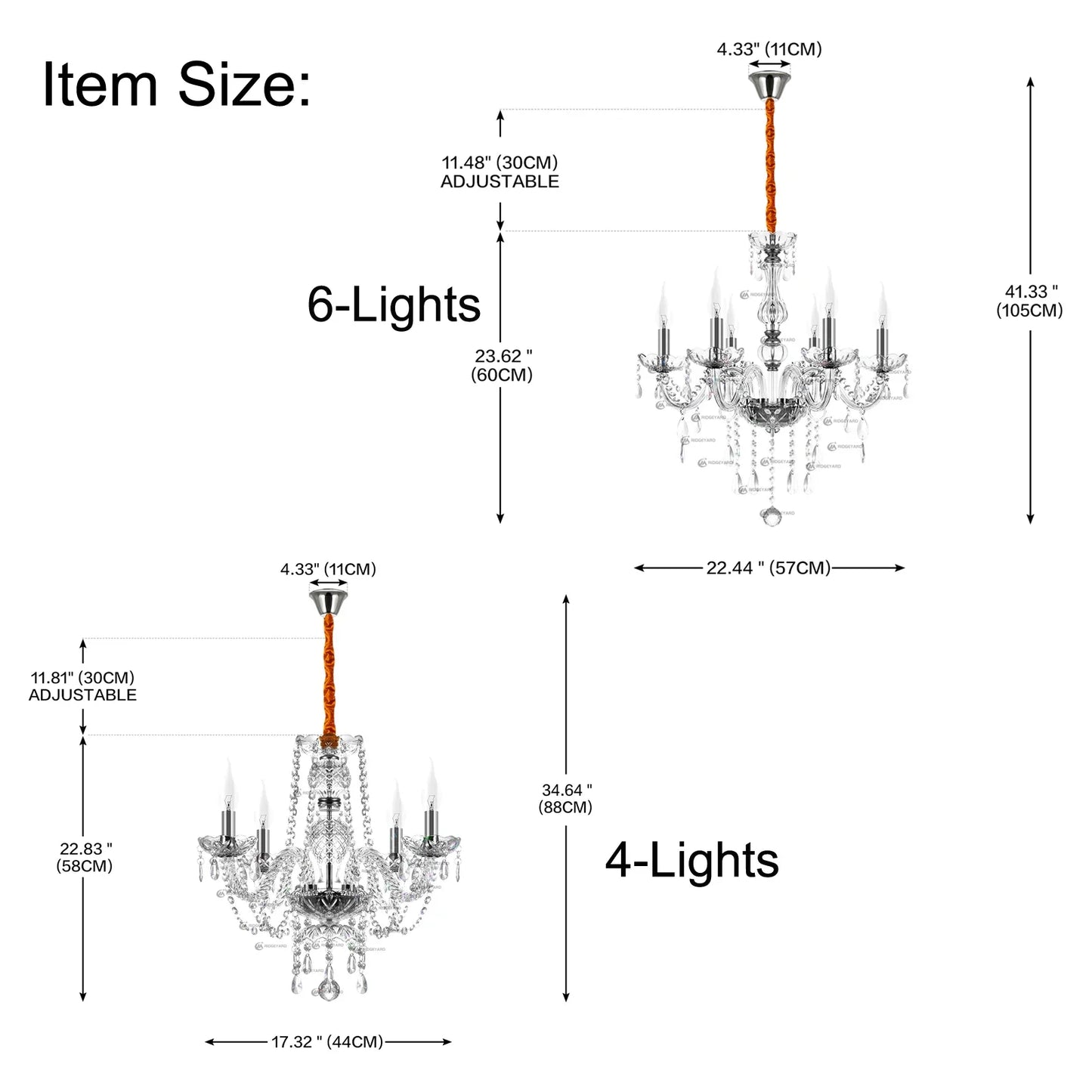 Ridgeyard Crystal Chandelier Modern Luxury Hallway Light