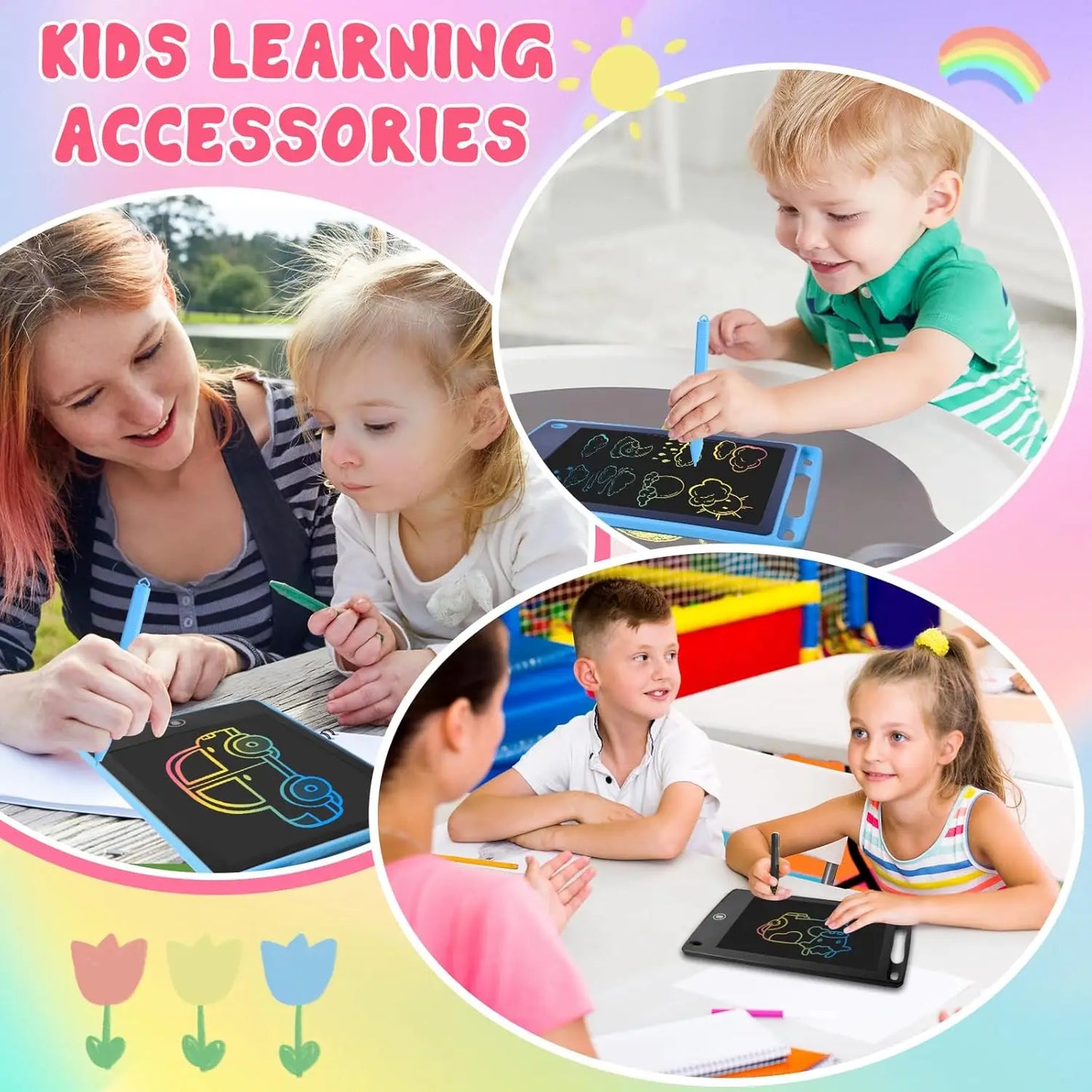 12 Pack Colorful LCD Writing Tablets for Kids 6.5 Inch