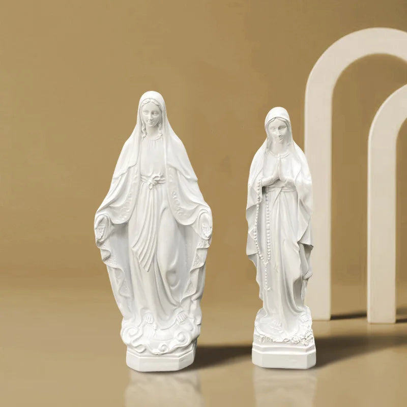 Virgin Mary Statue Our Lady of Lourdes Resin Figurine Decor