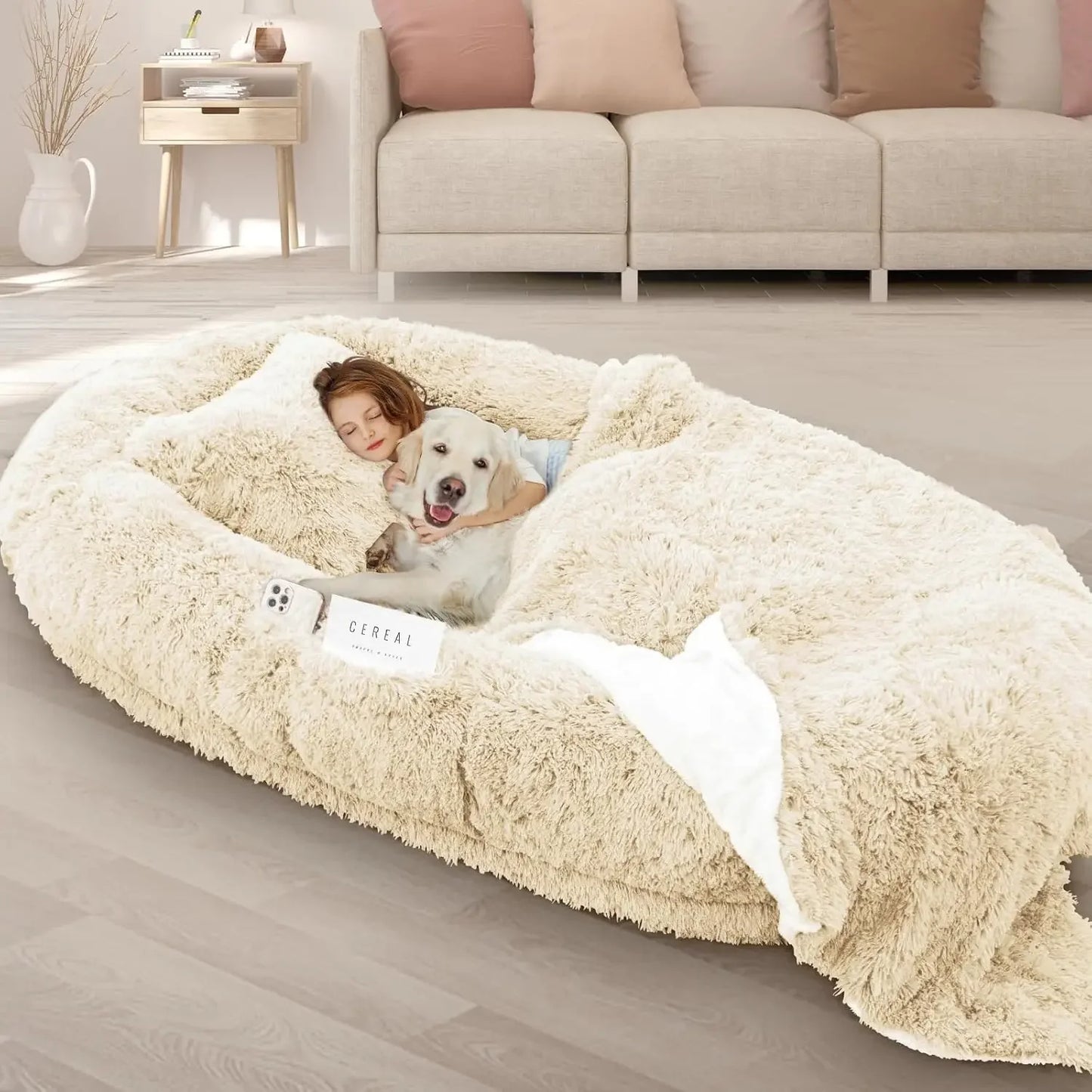 Oversized Memory Foam Human Dog Bed for Adults and Pets