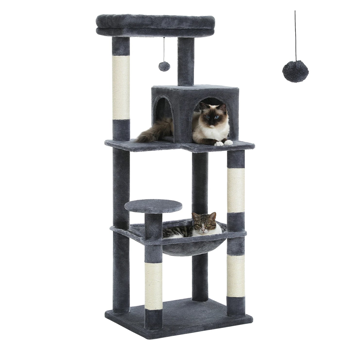 5-Level Cat Tree Tower with Hammock and Scratching Posts