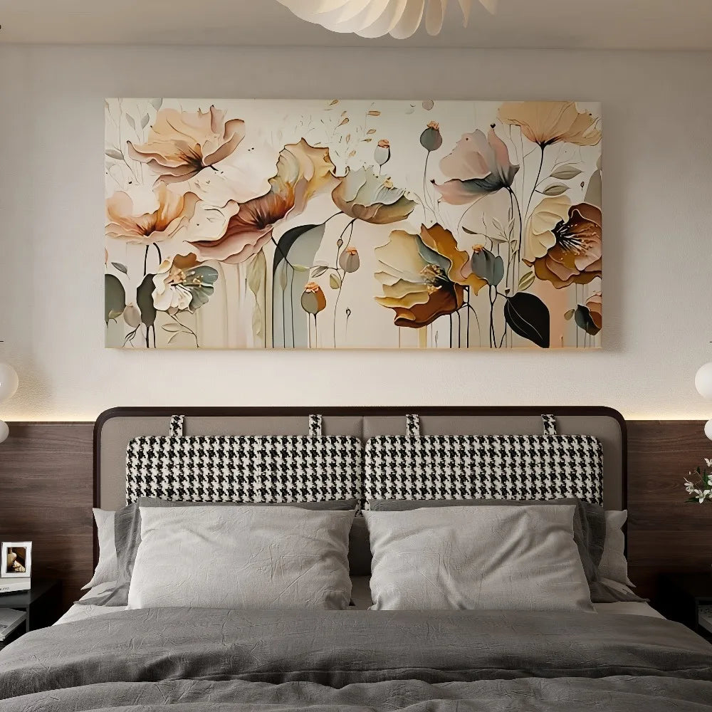 Abstract Floral Canvas Art With 1.5 Inch Pine Frame