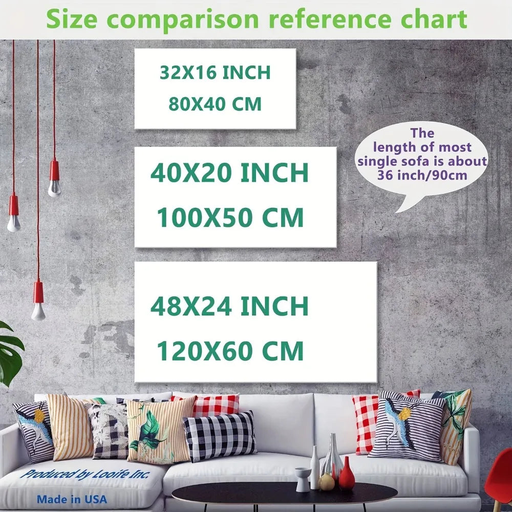 Modern Abstract Floral Canvas Mural Framed Home Decor