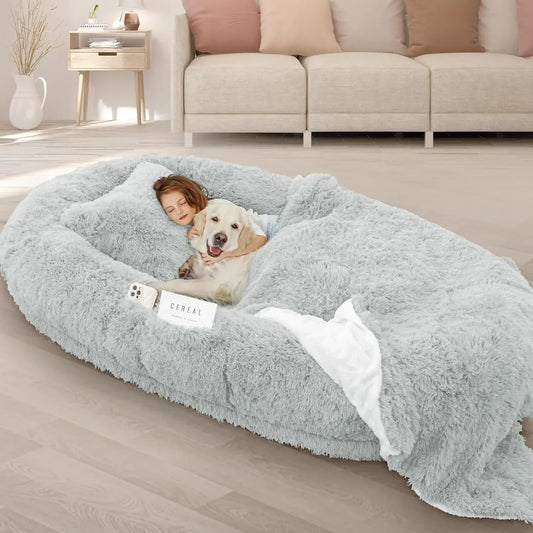 Oversized Memory Foam Human Dog Bed for Adults and Pets