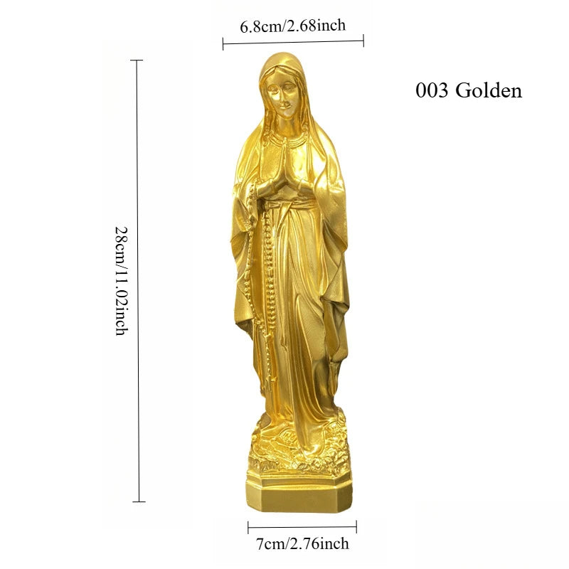 Virgin Mary Statue Our Lady of Lourdes Resin Figurine Decor