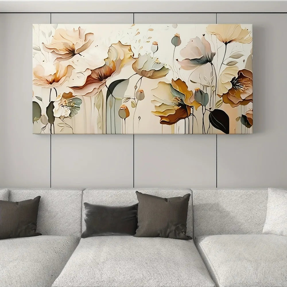 Abstract Floral Canvas Art With 1.5 Inch Pine Frame