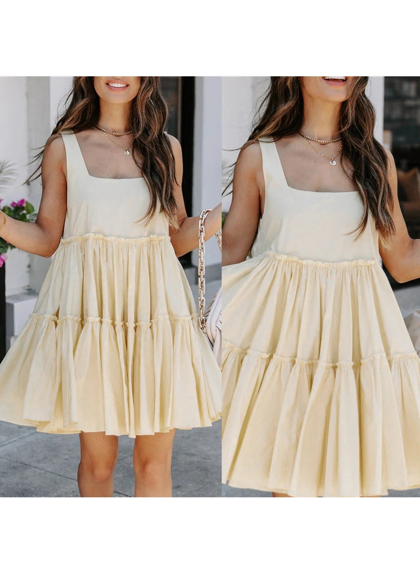 Womens Sleeveless V Neck Floral Mini Dress for Summer