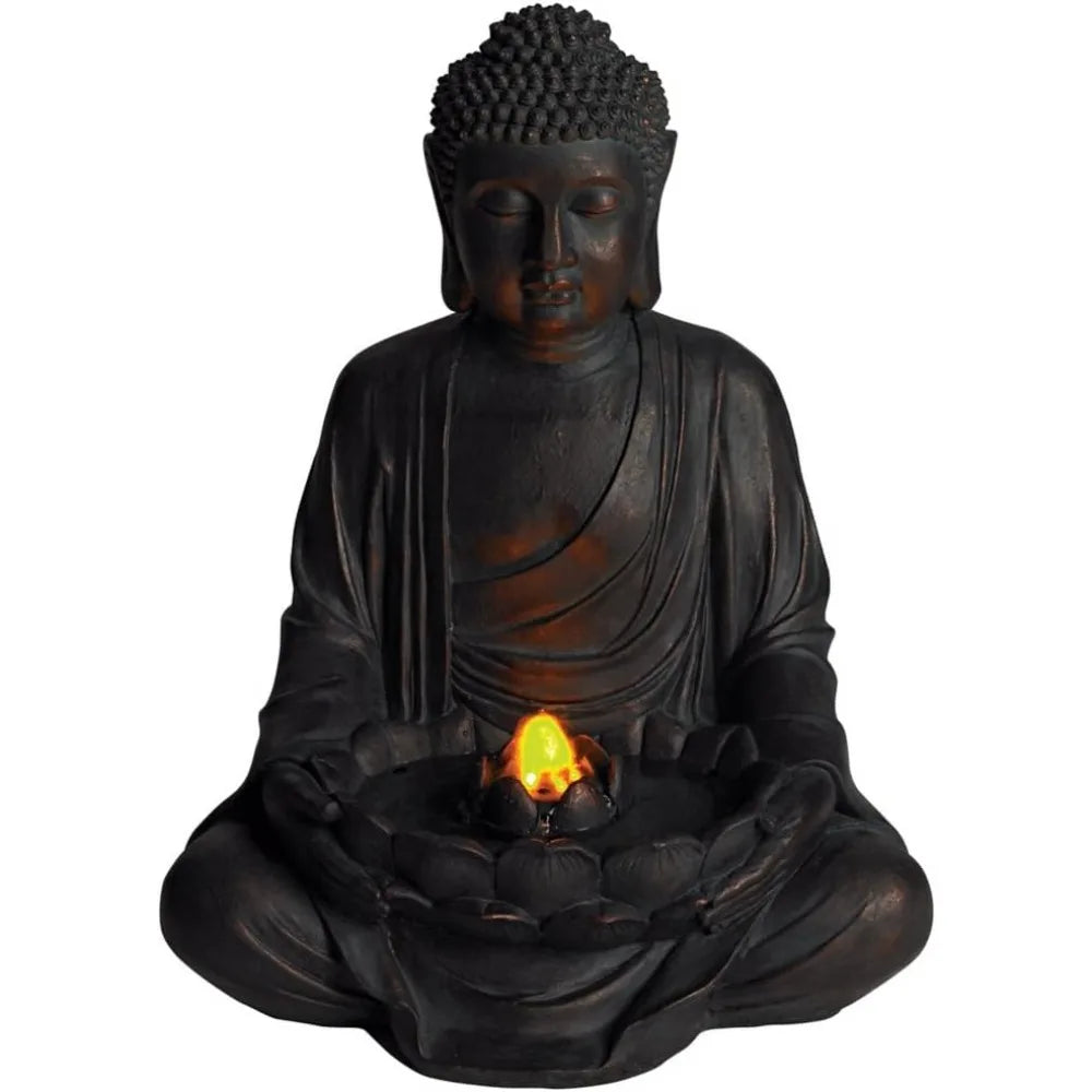 Meditating Buddha 24 Inch Zen Indoor Outdoor Fountain