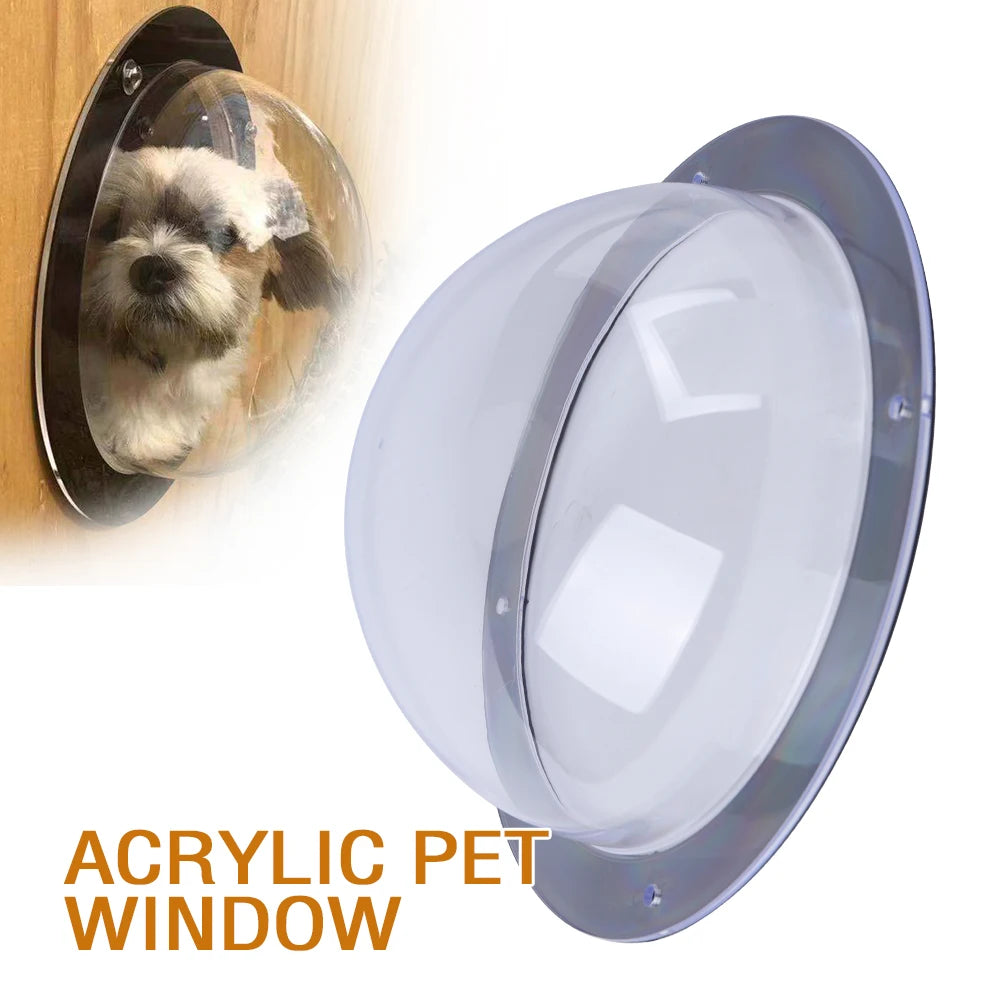 Pet Dog Fence Window Bubble Dome Safe Acrylic Peek Window