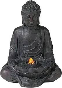 Meditating Buddha 24 Inch Zen Indoor Outdoor Fountain