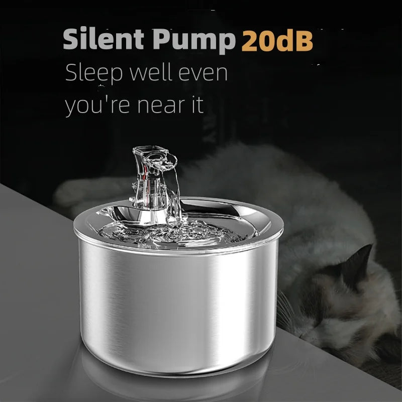 Automatic Stainless Steel Pet Water Dispenser Fountain 2L