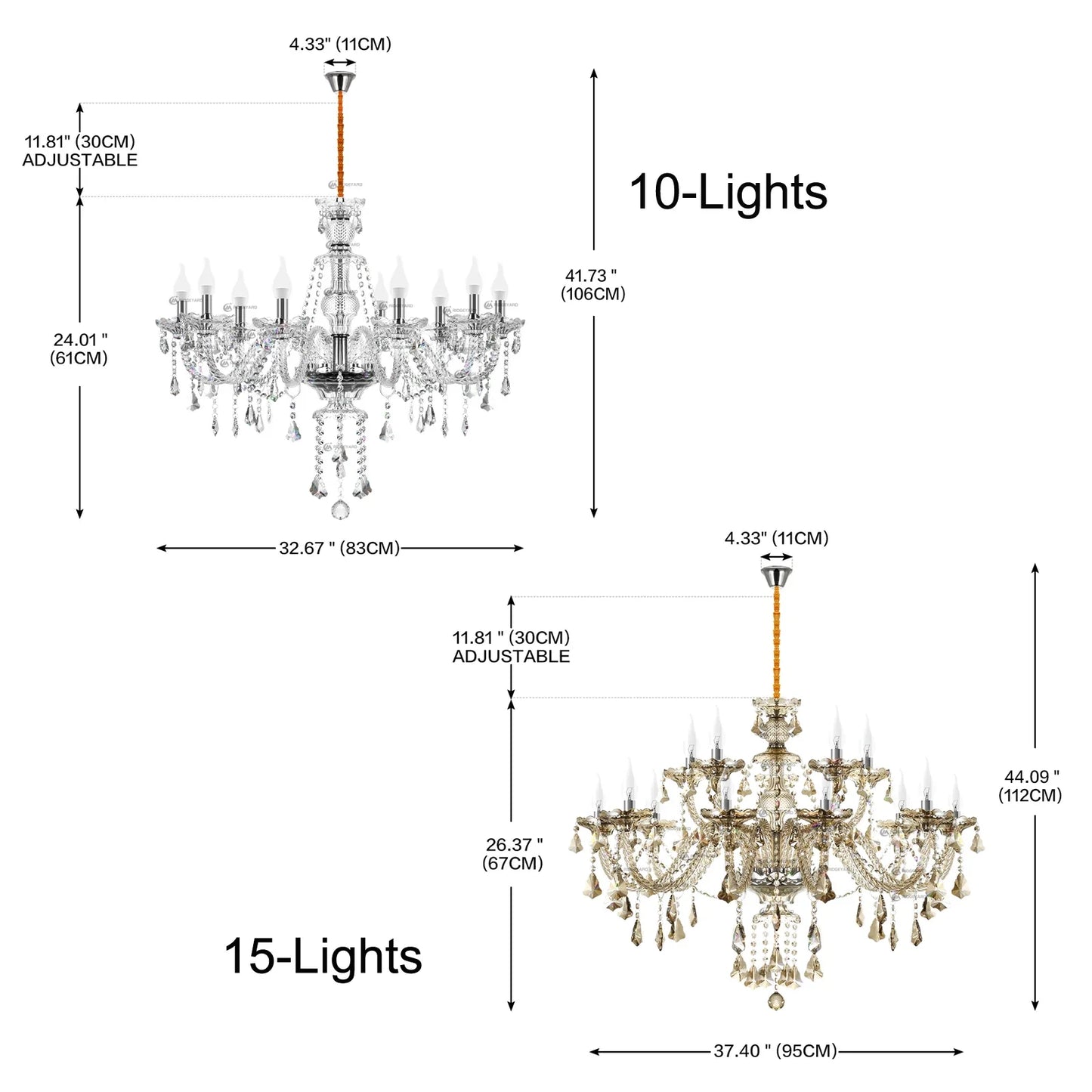 Ridgeyard Crystal Chandelier Modern Luxury Hallway Light