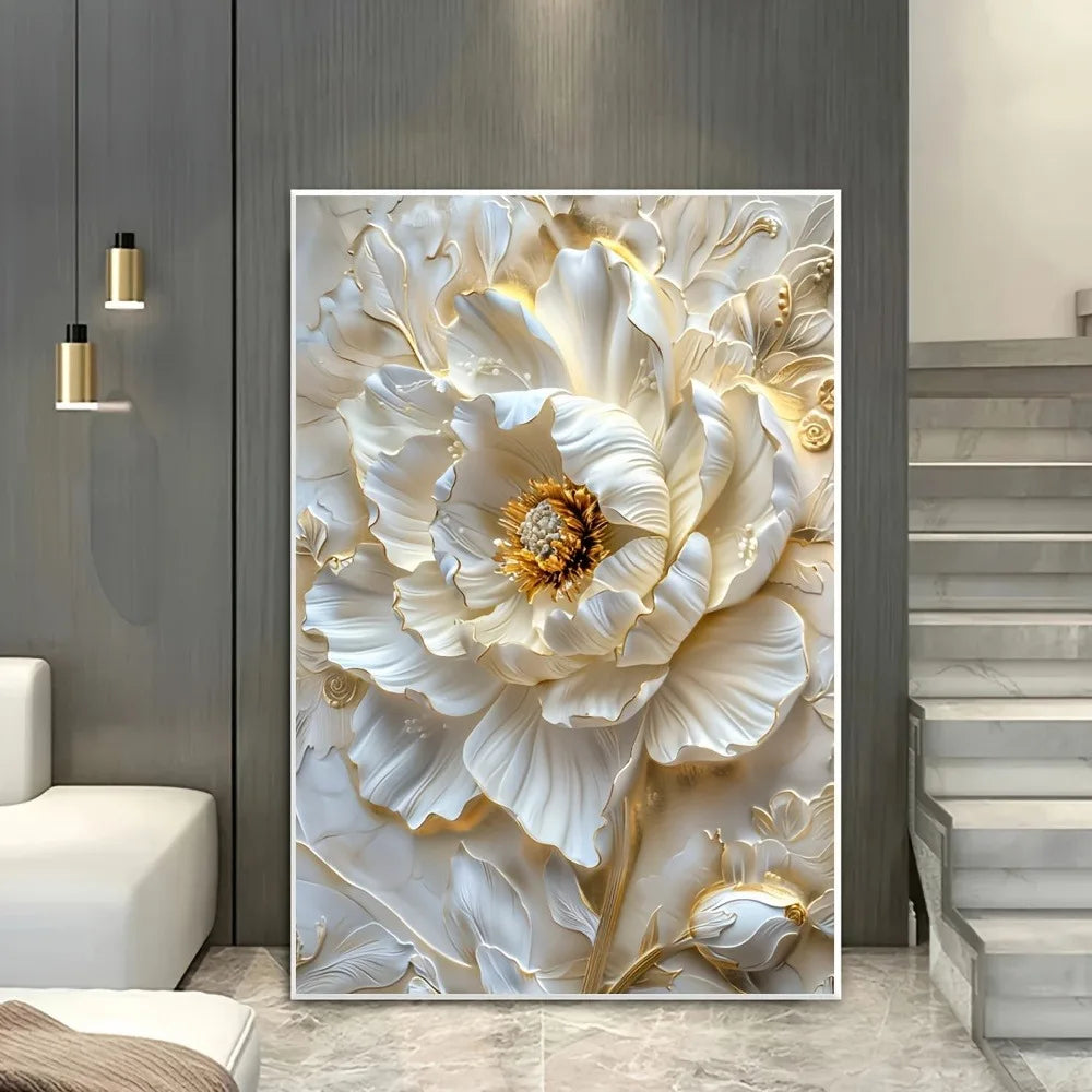 Modern Abstract Floral Canvas Art Print for Home Decor