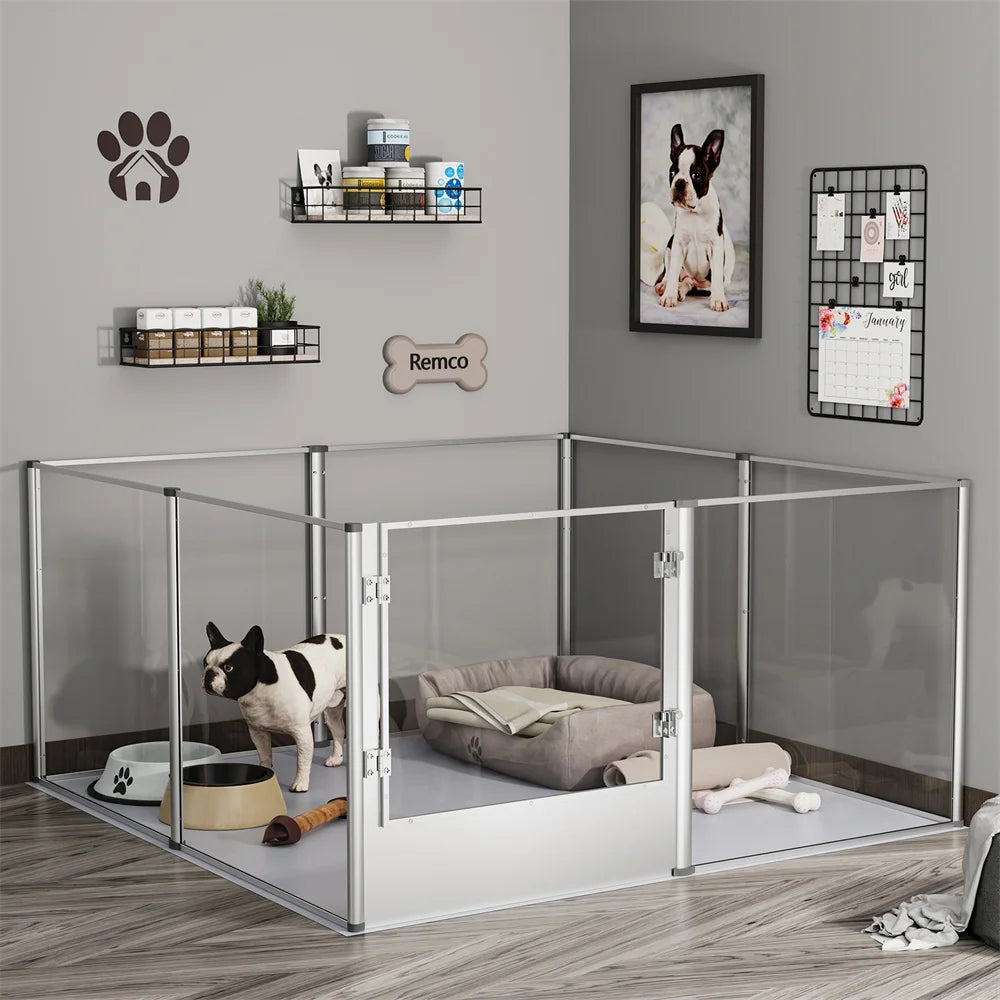 Extra Large Acrylic Dog Playpen with Waterproof Pad