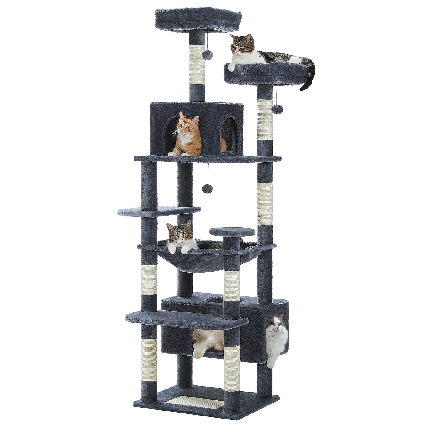 184CM Large Cat Tree Tower with Hammock and Scratching Posts