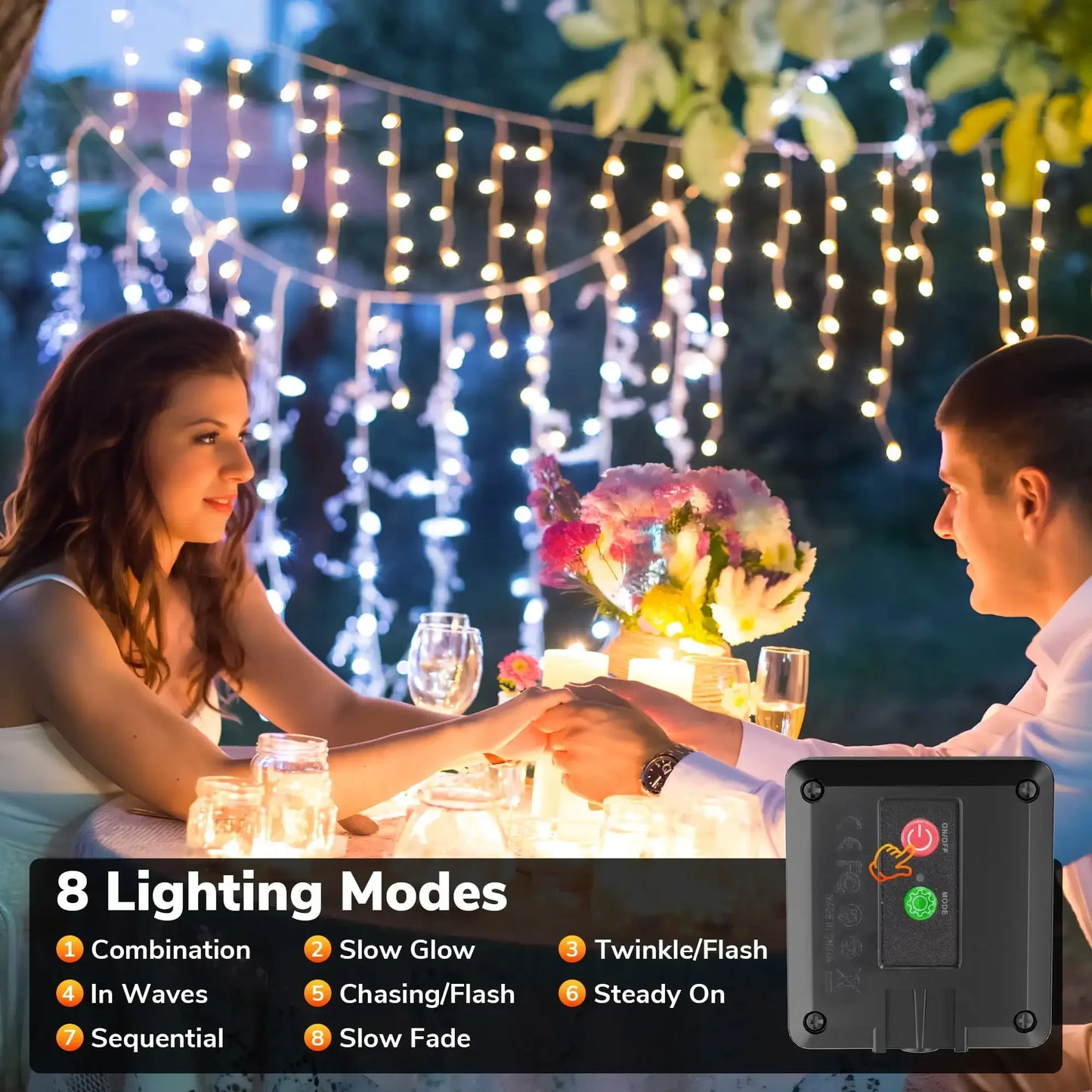 Solar String Lights 66FT 200 LED Waterproof Outdoor Decor