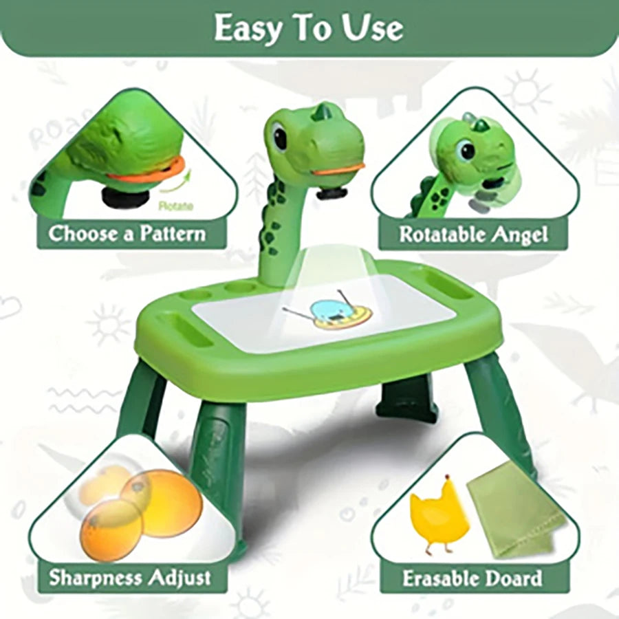 Dinosaur Painting Projector Drawing Board Art Toy for Kids