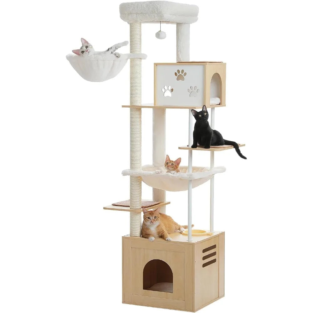 Pawz Road Large Cat Tree with Food Station and Condos