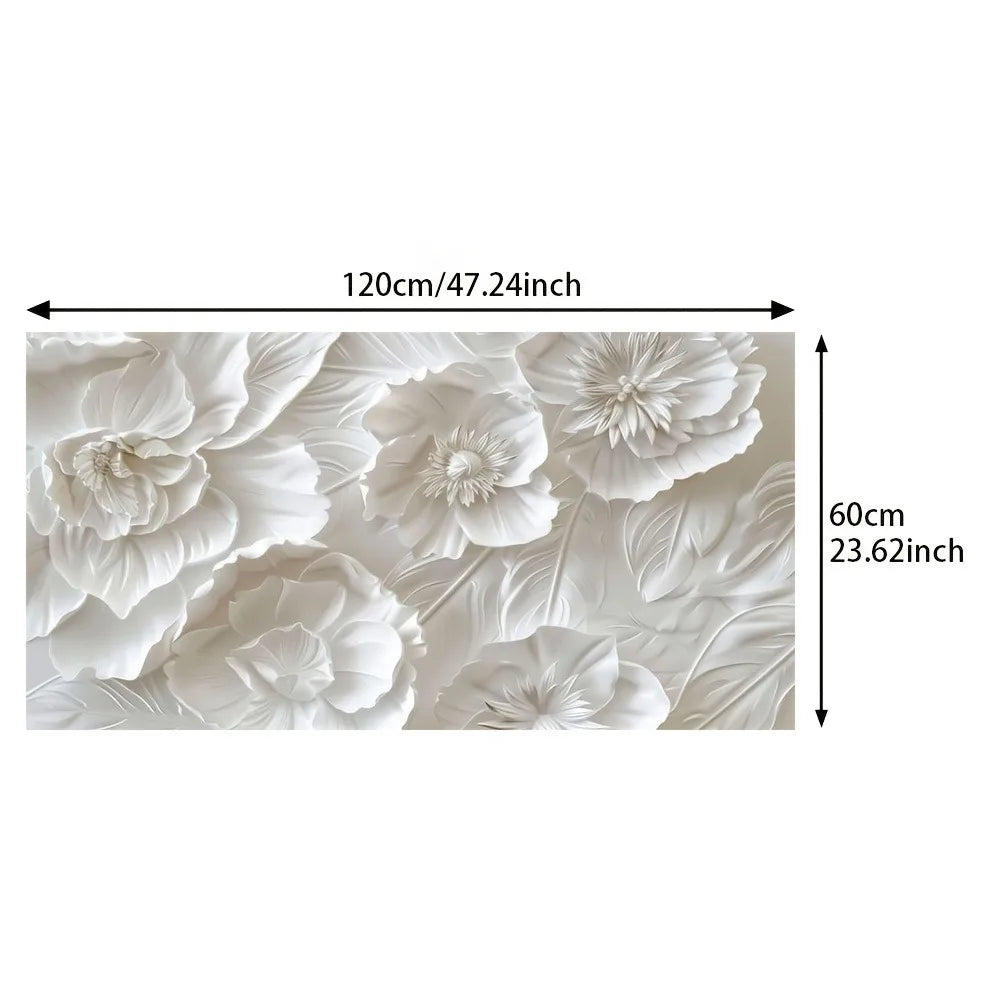 Frameless White Flower Canvas Art for Modern Home Decor
