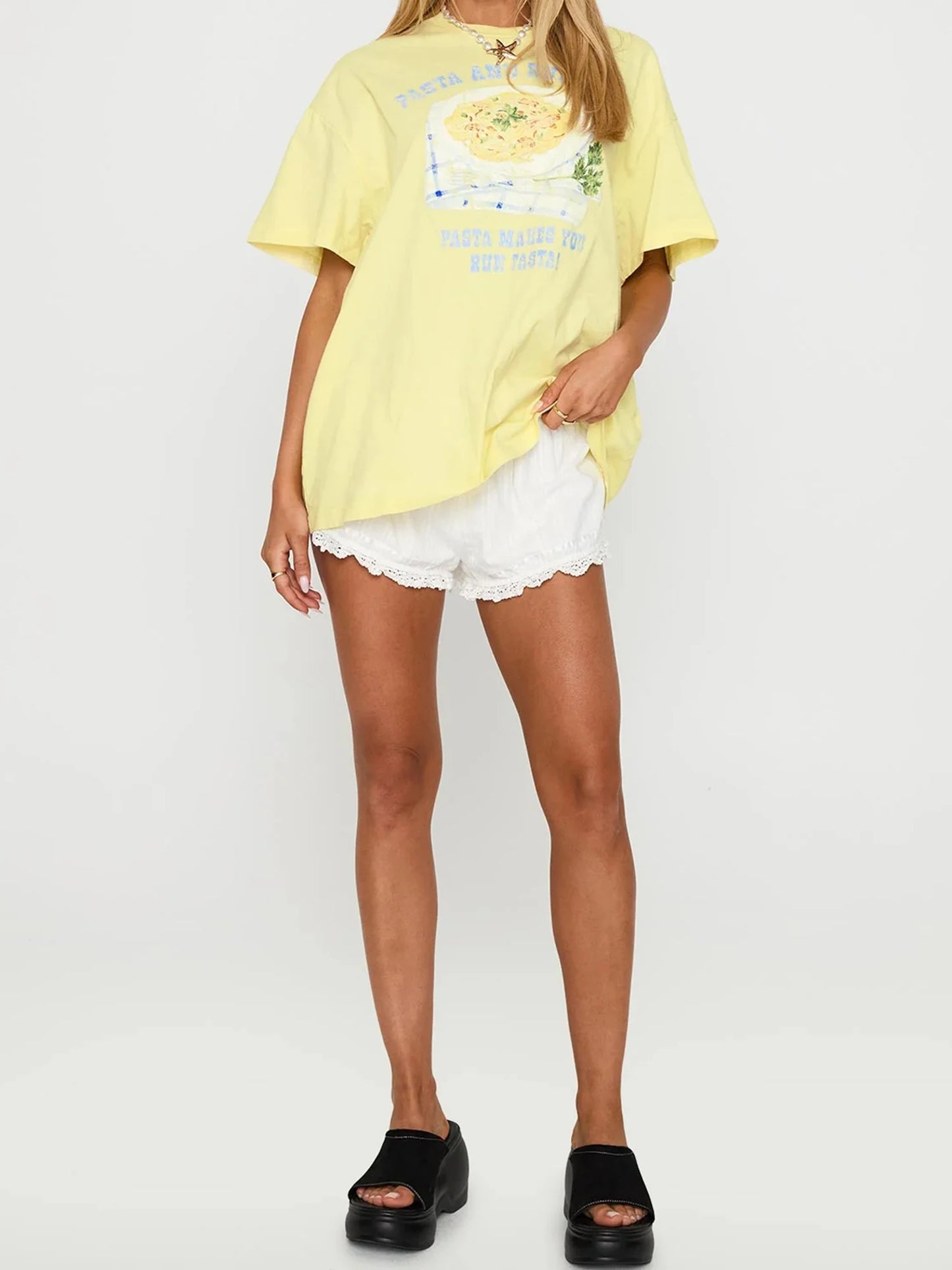 Women's Avocado Print Round Neck Summer T-Shirt Top