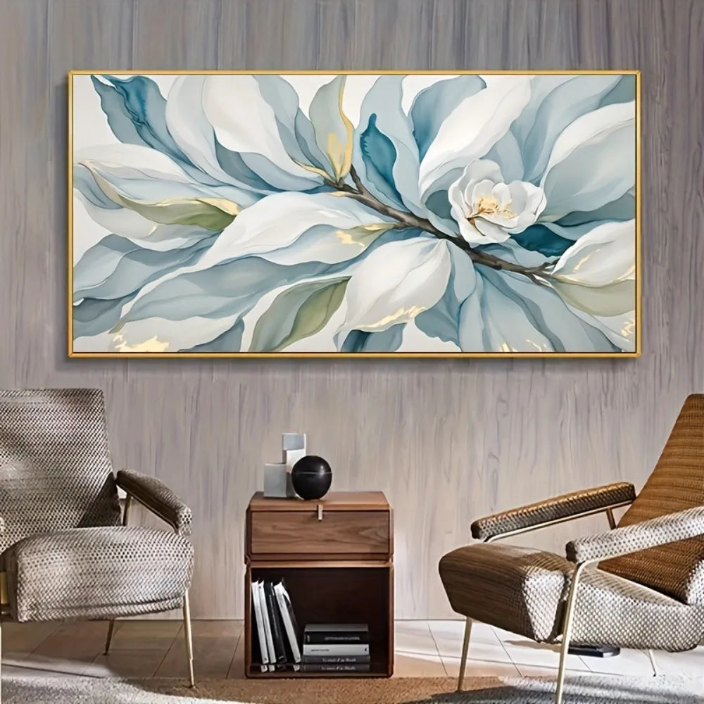 Modern Abstract Floral Canvas Mural Framed Home Decor