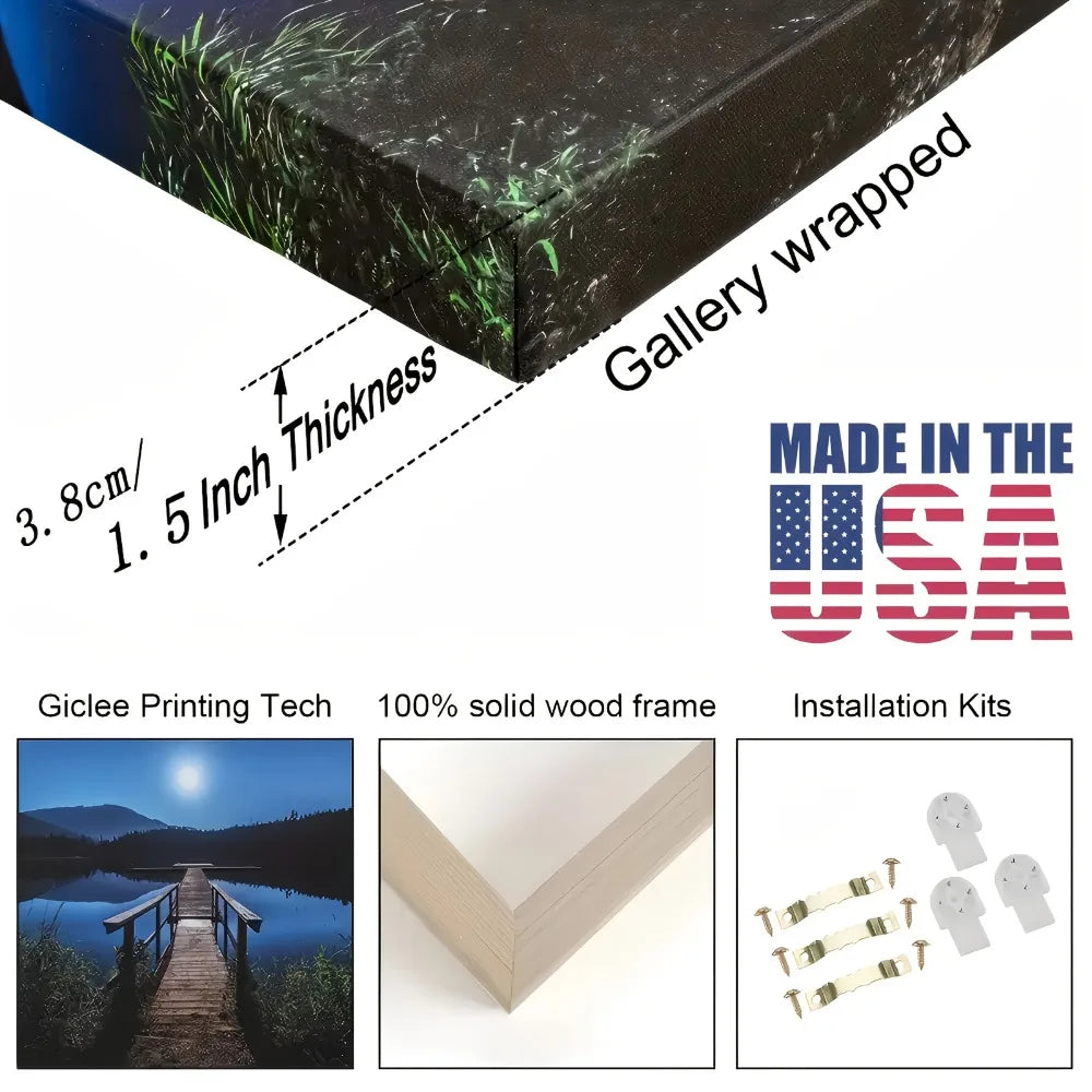 Abstract Floral Canvas Art With 1.5 Inch Pine Frame