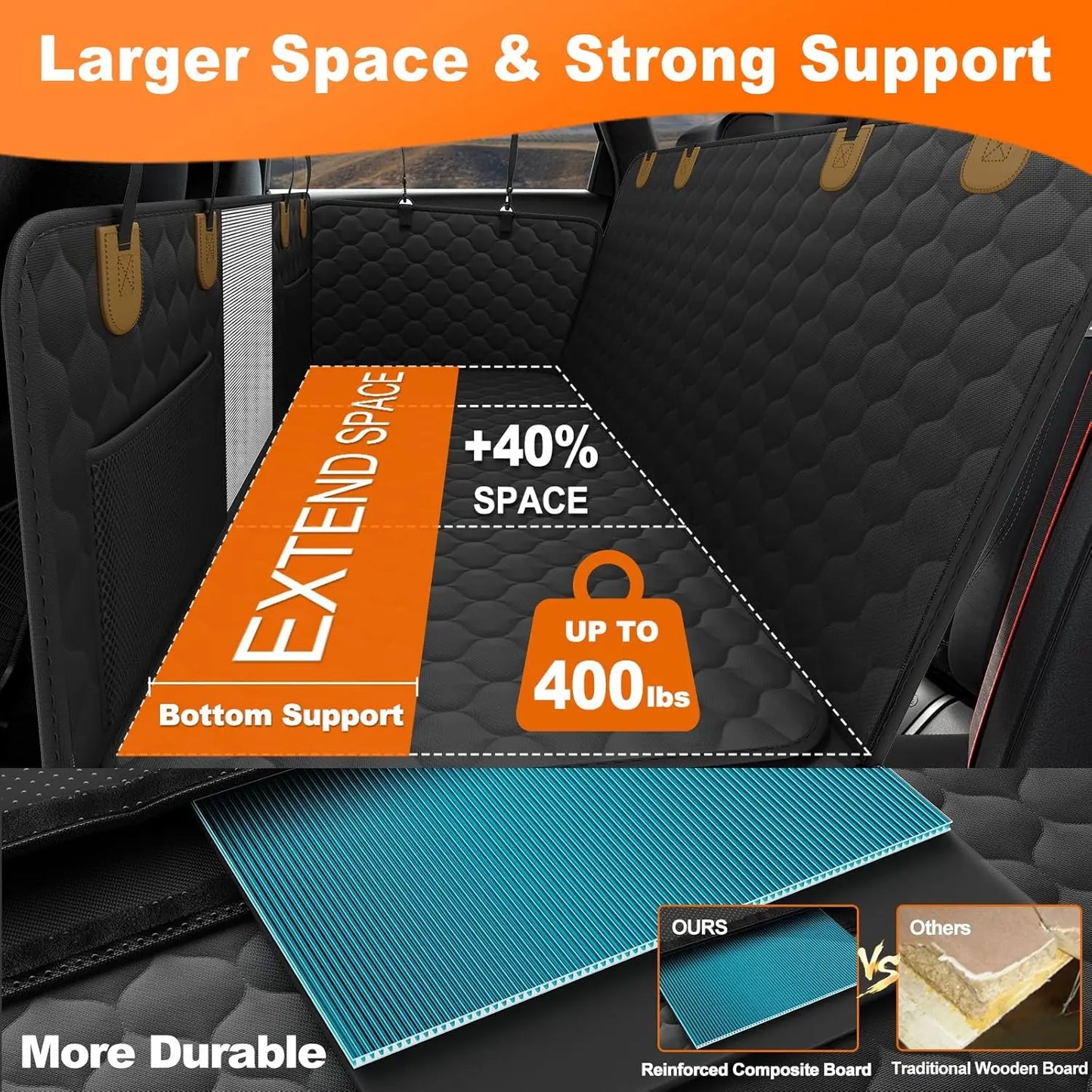 Waterproof Foldable Dog Car Seat Safety Hammock Protector