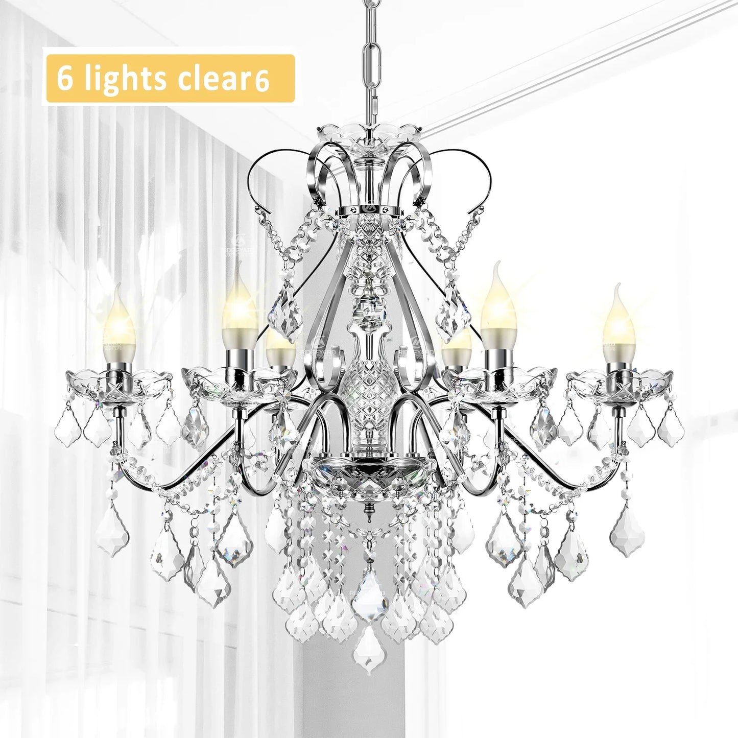 Ridgeyard Crystal Chandelier Modern Luxury Hallway Light