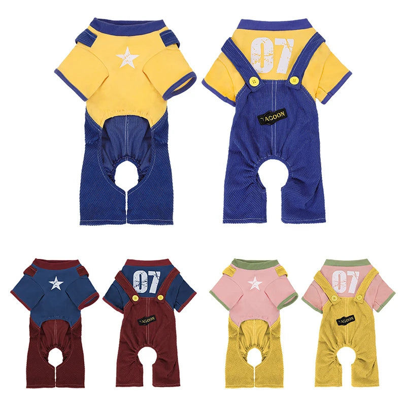 Soft Cotton Dog Jumpsuit Romper for Small Medium Dogs