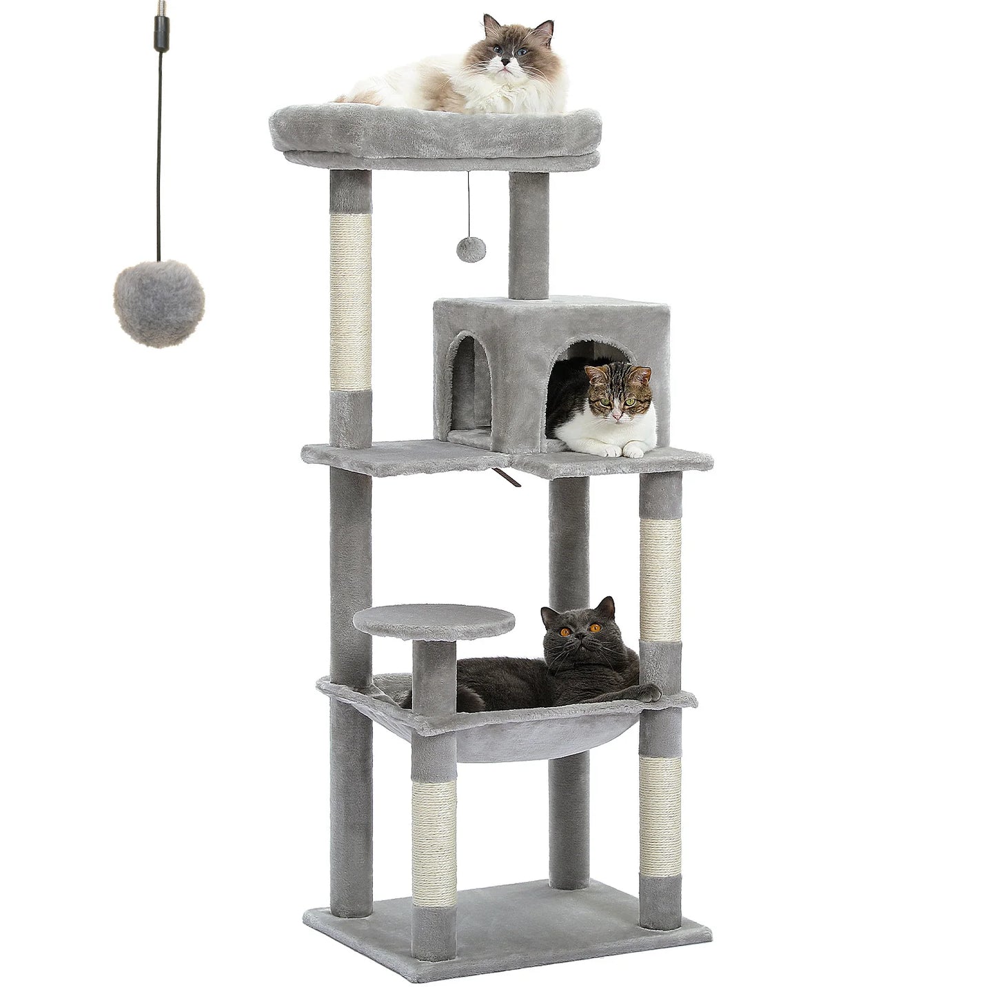 5-Level Cat Tree Tower with Hammock and Scratching Posts