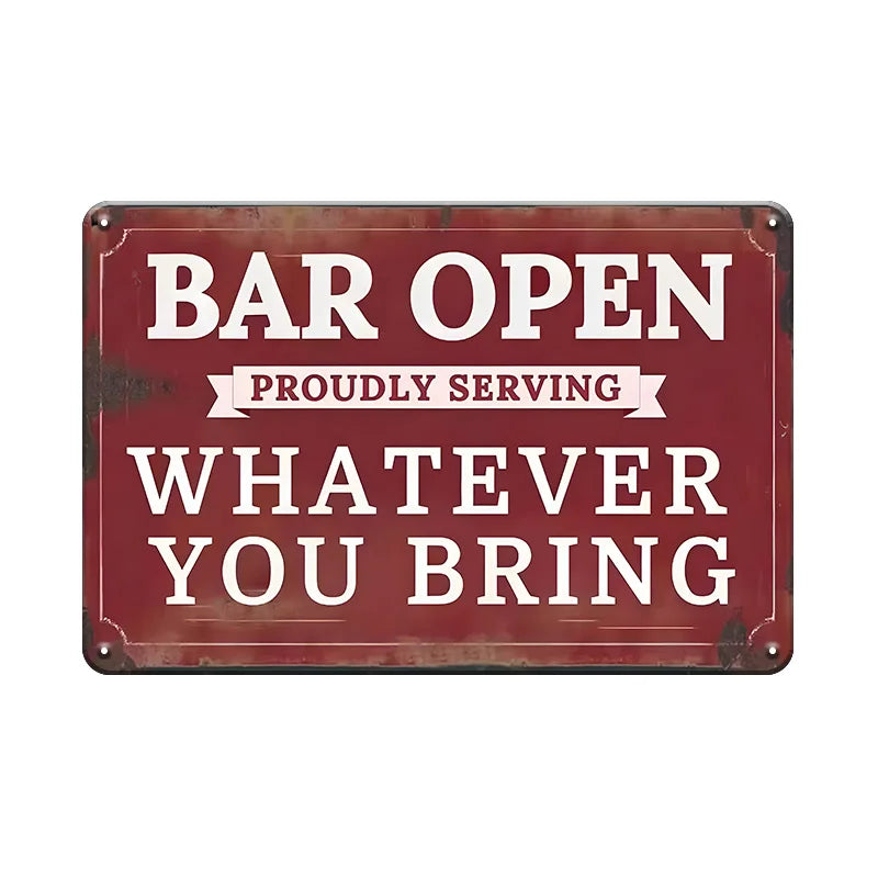 6pcs Vintage Beer Metal Tin Signs for Home Bar Decor