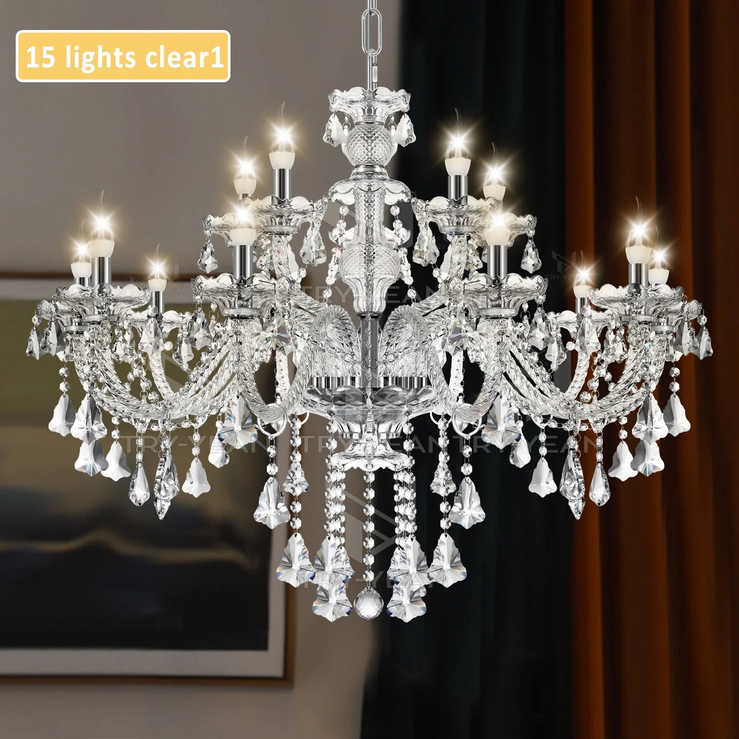 Ridgeyard Crystal Chandelier Modern Luxury Hallway Light