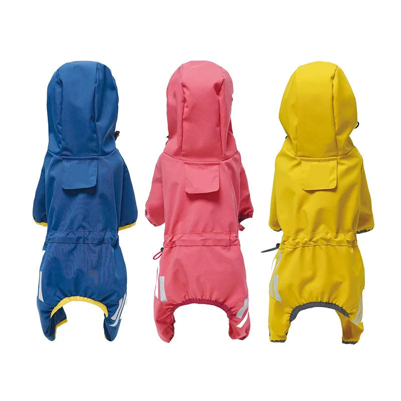 Waterproof Dog Raincoat with Hood and Leash Hole