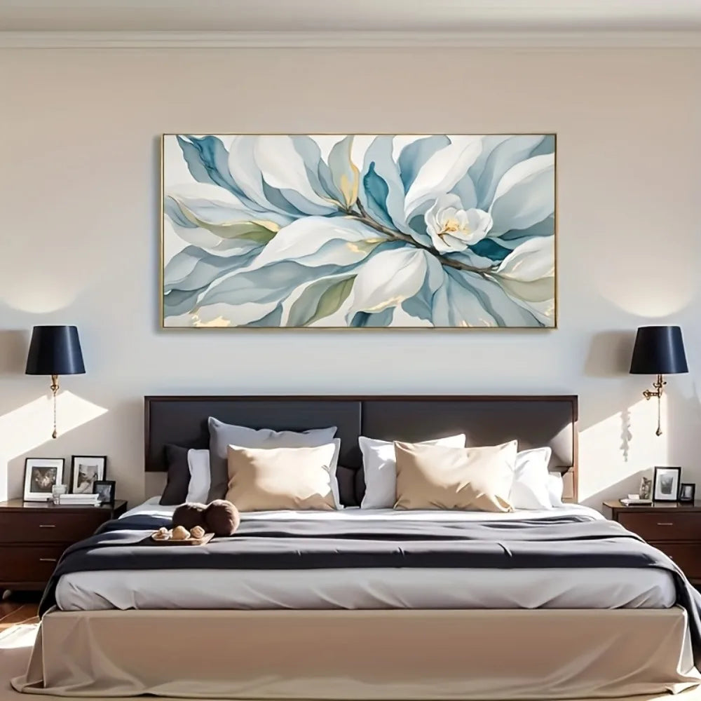 Modern Abstract Floral Canvas Mural Framed Home Decor