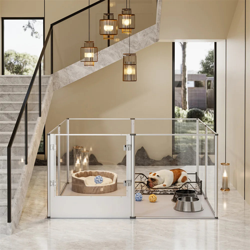 Extra Large Acrylic Dog Playpen with Waterproof Pad