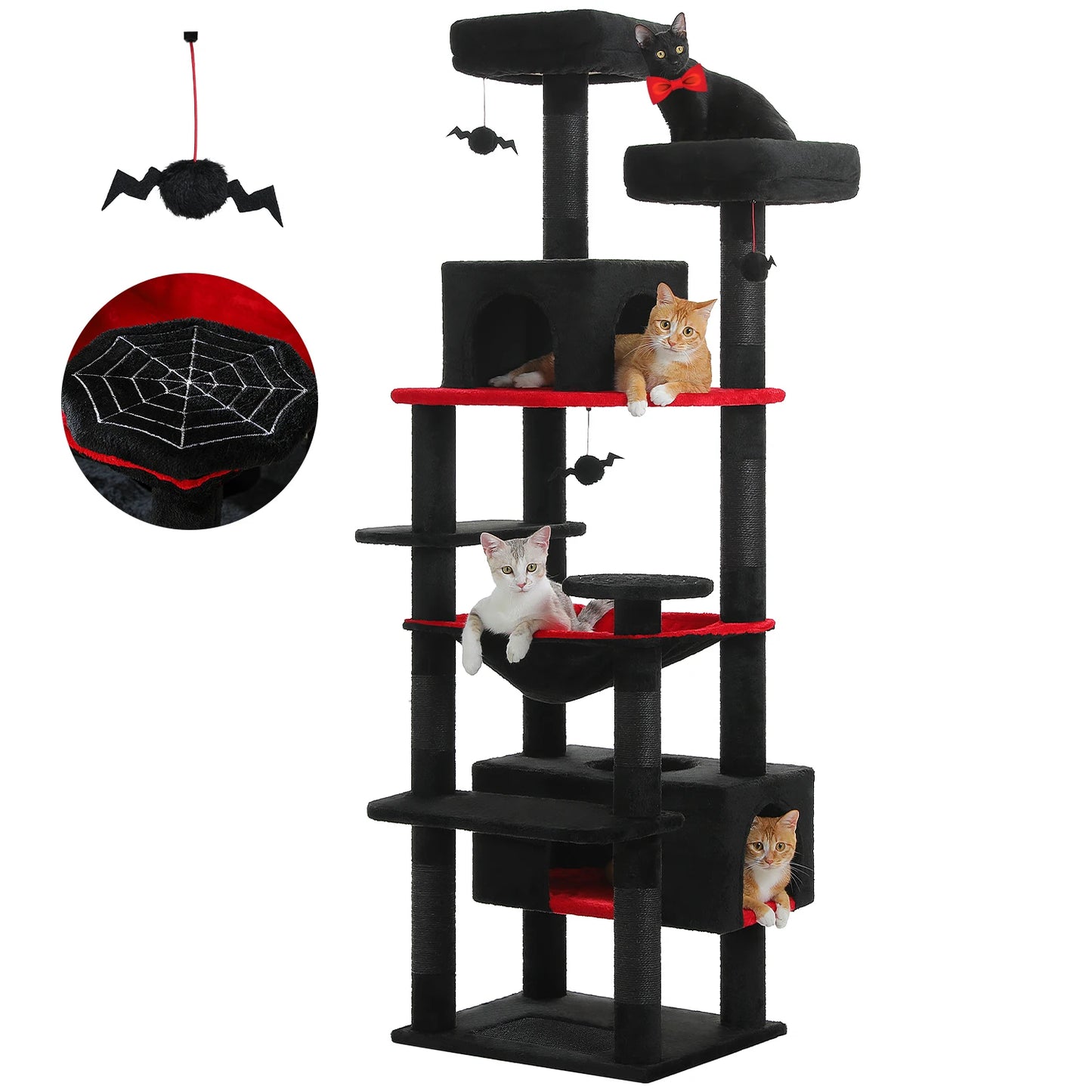 184CM Large Cat Tree Tower with Hammock and Scratching Posts