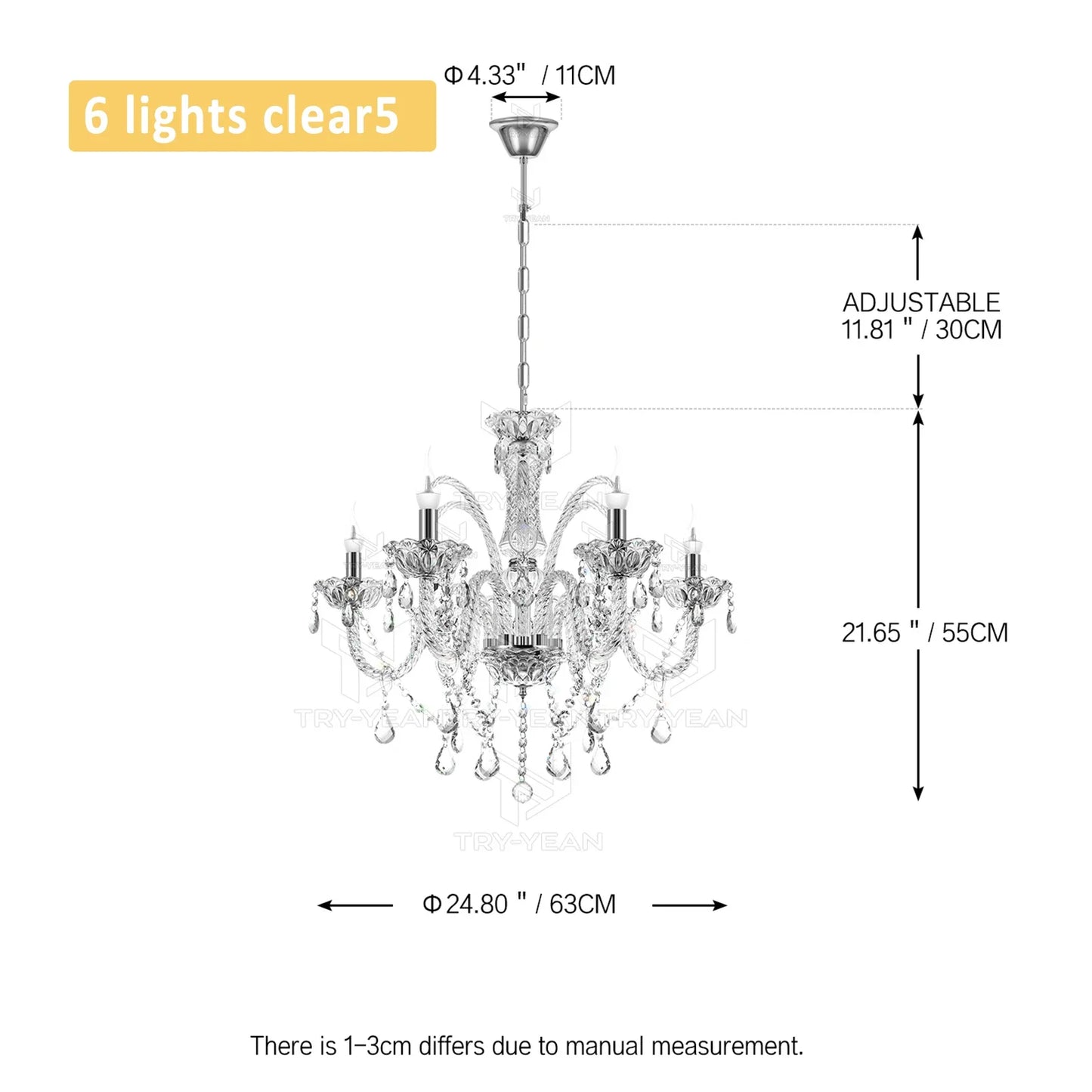 Ridgeyard Crystal Chandelier Modern Luxury Hallway Light