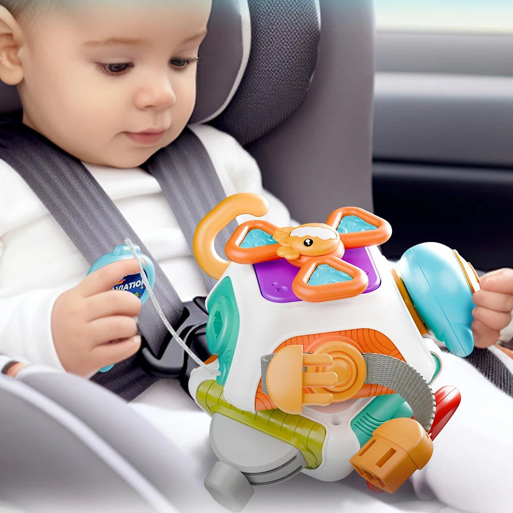 10 in 1 Educational Baby Busy Board Travel Toy Cube