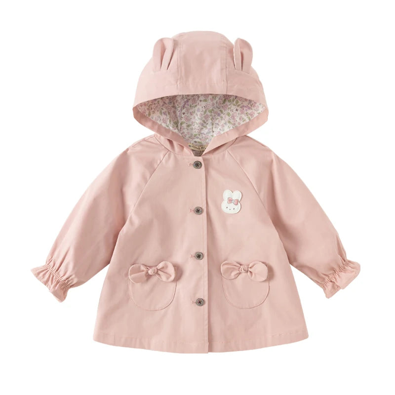 Dave Bella Girls Hooded Trench Coat for Spring Autumn