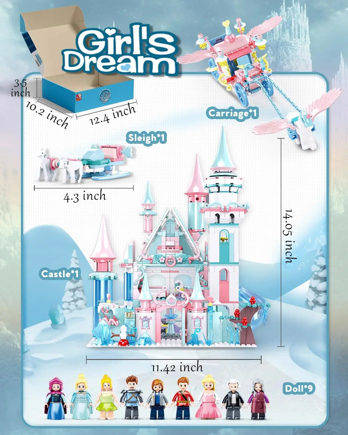 Frozen Magic Castle Building Blocks Set With Princess Figures