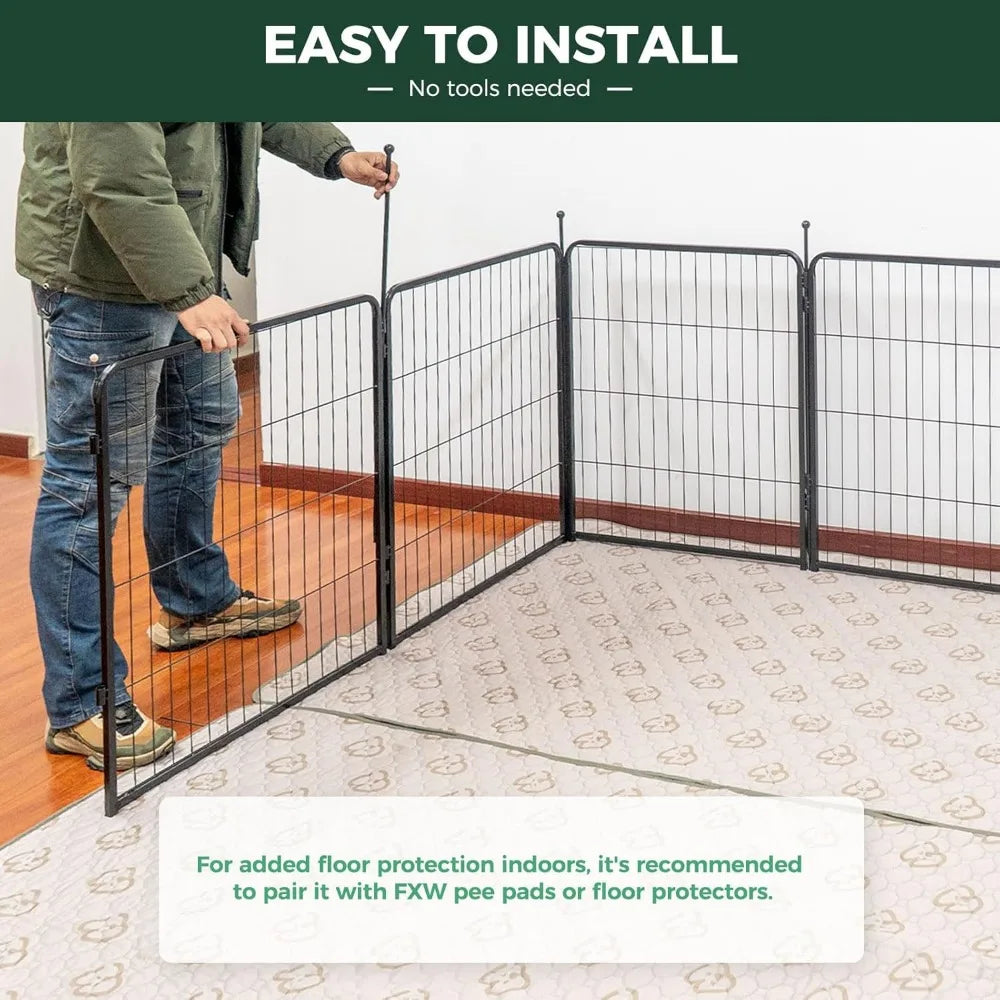 Rollick Dog Playpen For Yard RV Camping 45 Inch 16 Panels