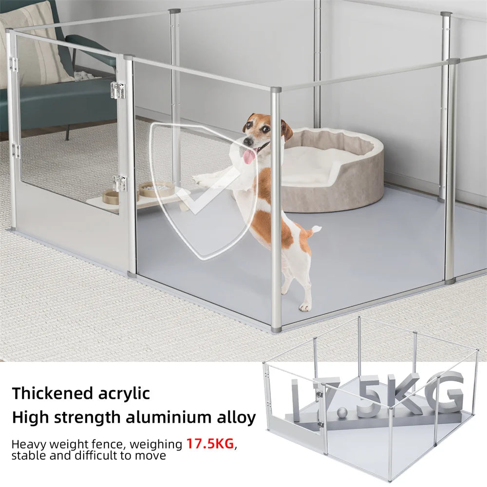 Extra Large Acrylic Dog Playpen with Waterproof Pad