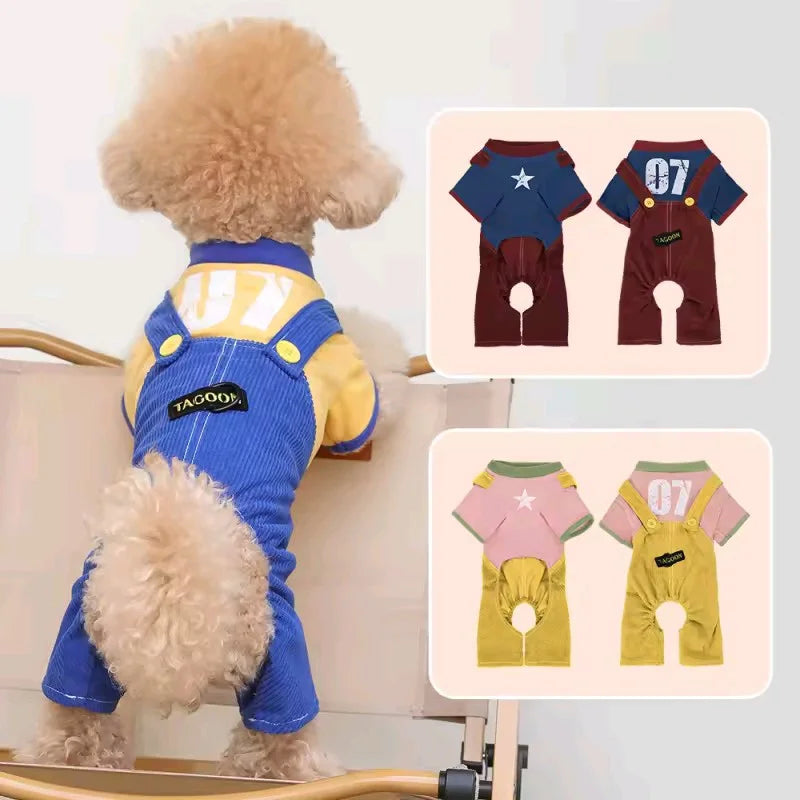 Soft Cotton Dog Jumpsuit Romper for Small Medium Dogs