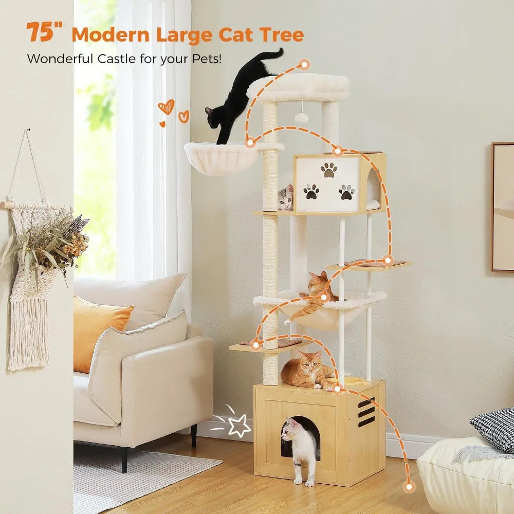 Pawz Road Large Cat Tree with Food Station and Condos