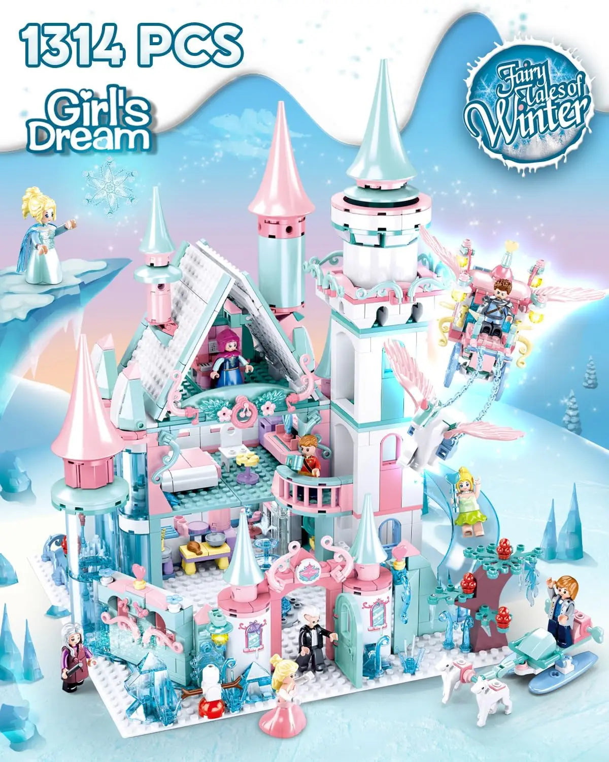 Frozen Magic Castle Building Blocks Set With Princess Figures