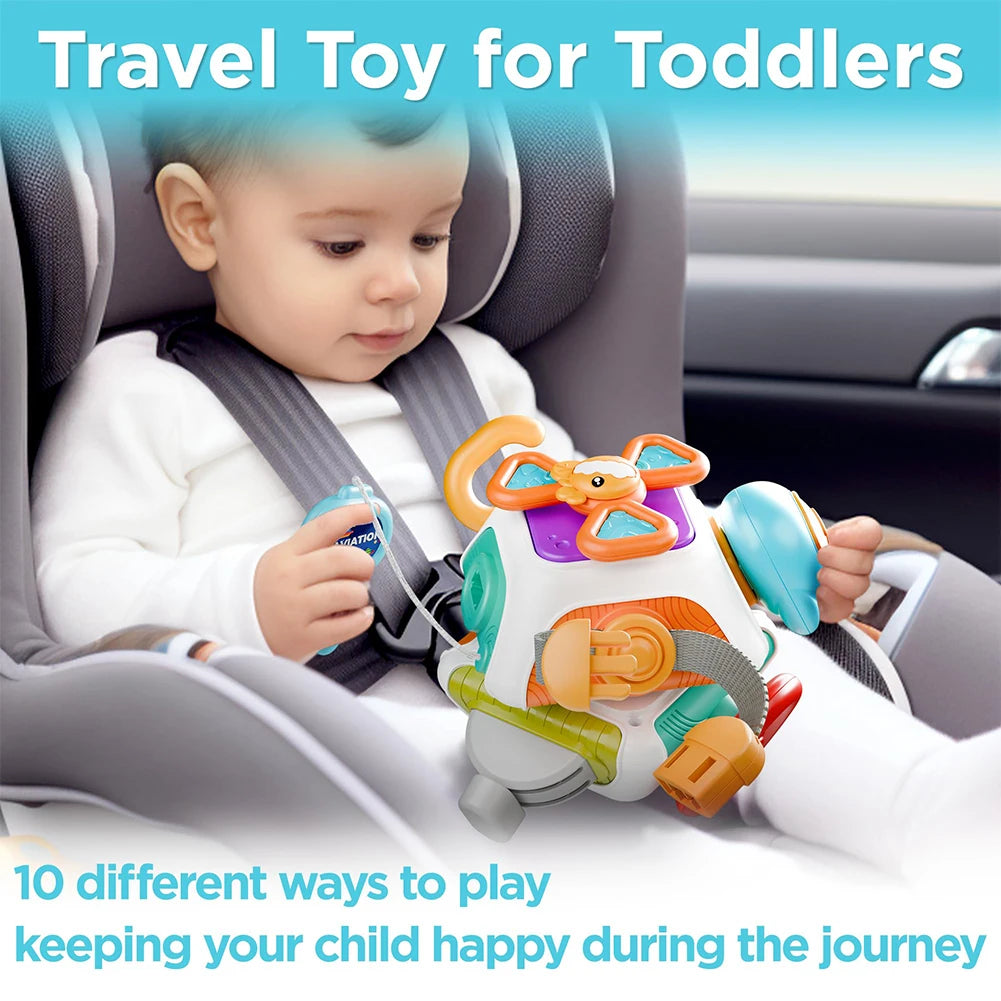 10 in 1 Educational Baby Busy Board Travel Toy Cube