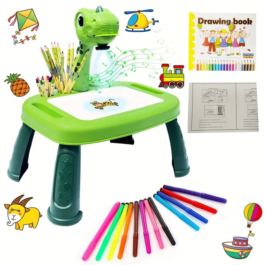 Dinosaur Painting Projector Drawing Board Art Toy for Kids