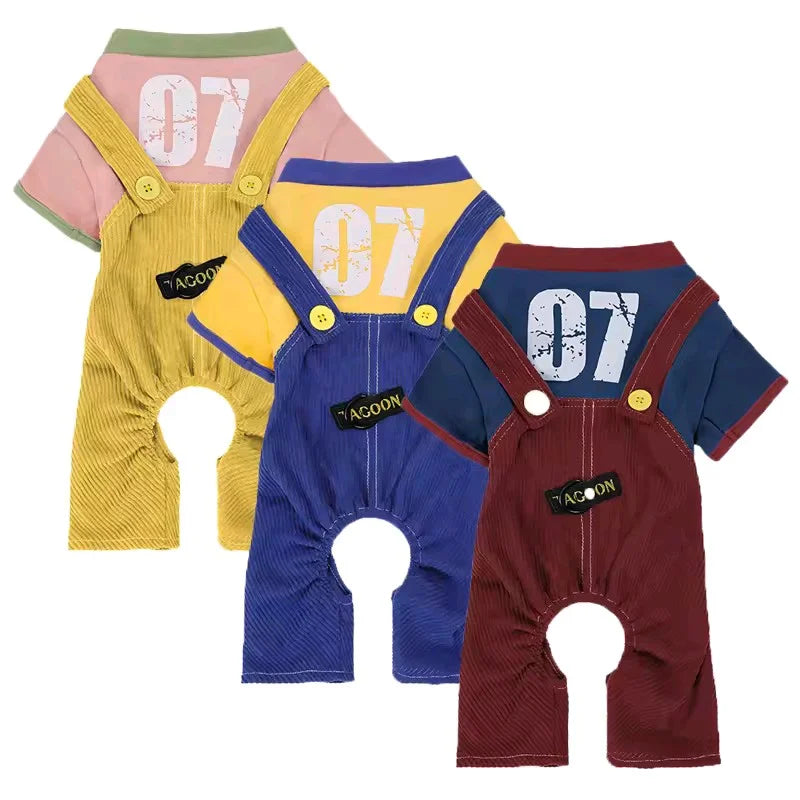 Soft Cotton Dog Jumpsuit Romper for Small Medium Dogs
