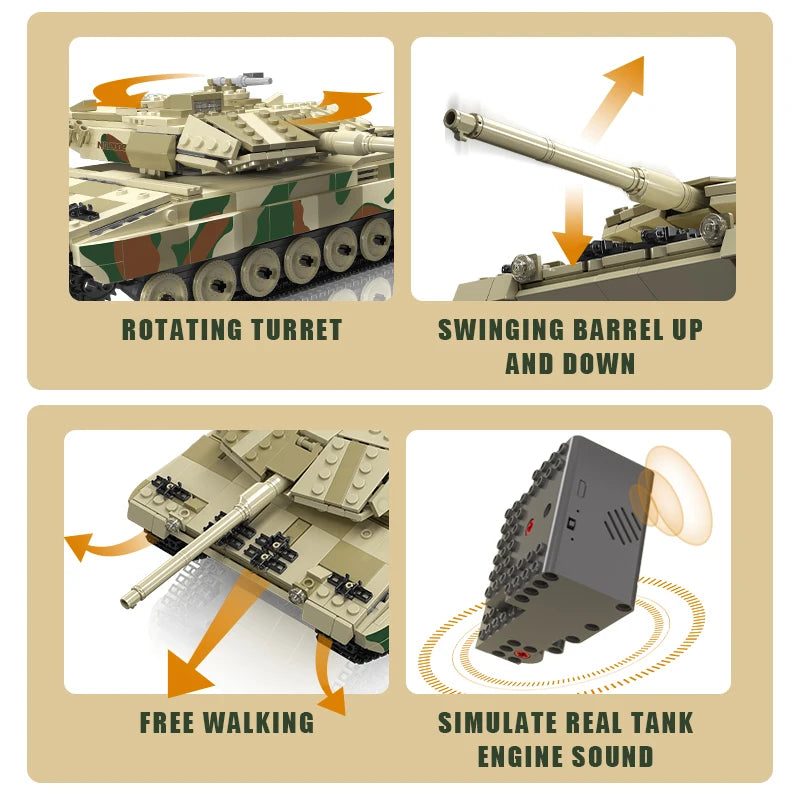 Mould King 20020 Leopard 2 Tank Assembly Building Set